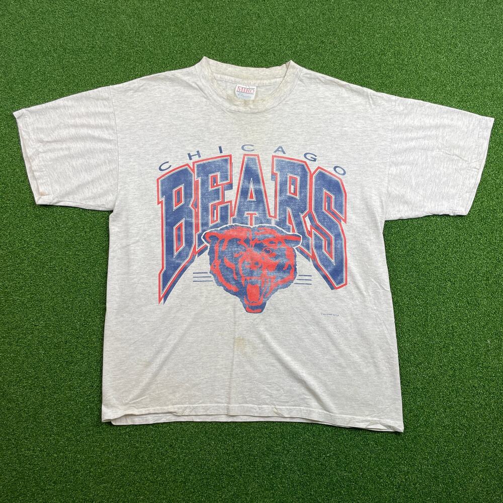 Vintage 1995 NFL Football Miro Chicago Bears Heather Gray Graphic T Sz L